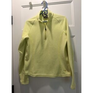 MOUNTAIN HARDWEAR Lime Green Citron Quarter Zip Fleece Women's Medium Pullover